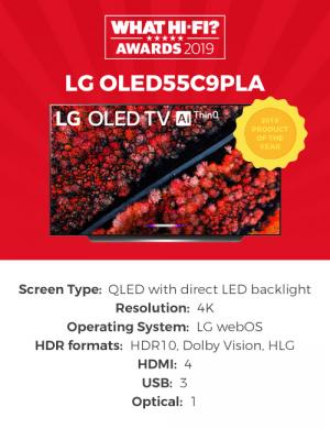 LG OLED55C9PLA What HiFi? 2019 Award Winner Best TV  2019 