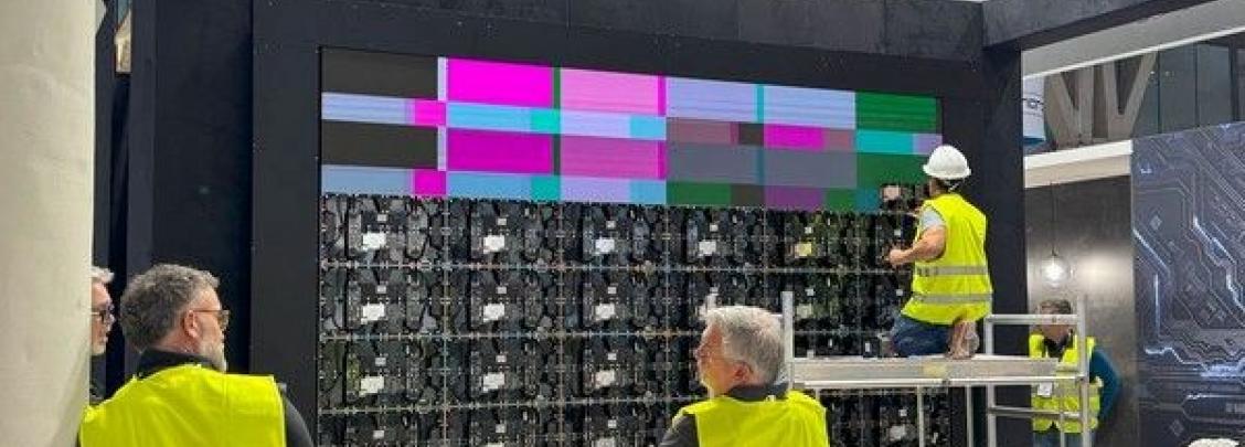 Video wall under contruction